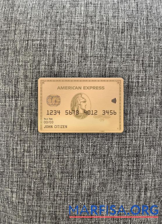 Blank USA MOVO bank AMEX gold card photolook front template